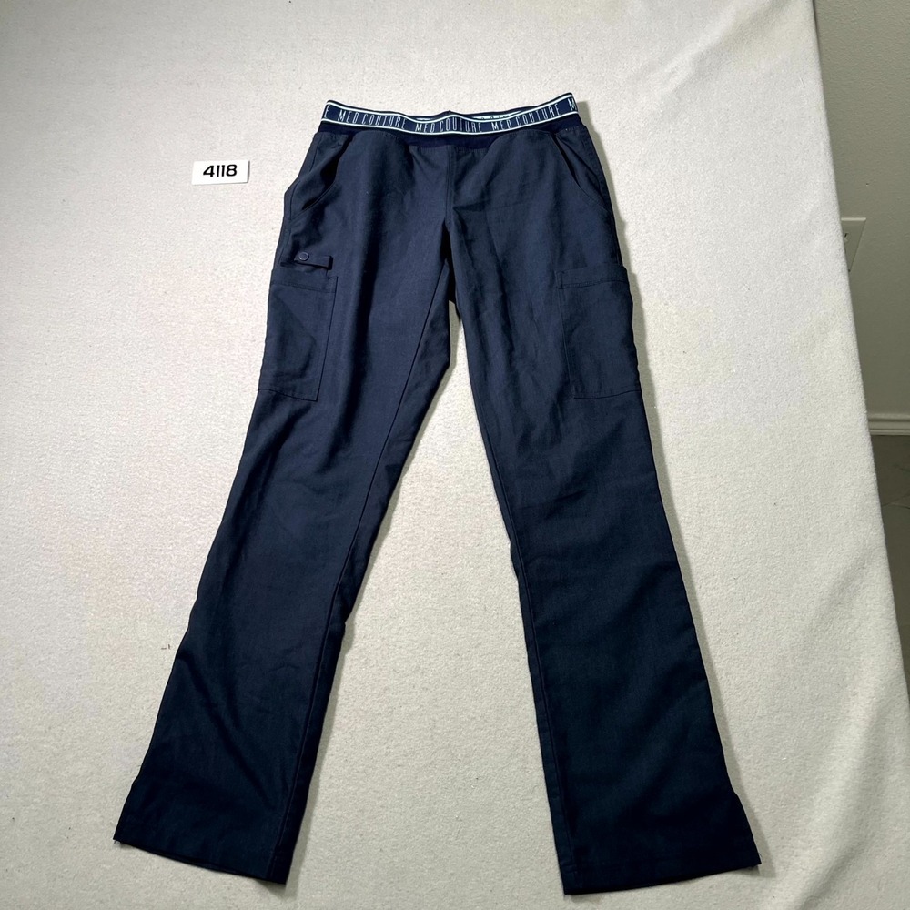 Med Couture‎ Scrub Pants Womens XS Navy Blue Medical Straight Leg Drawstring